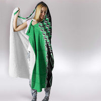 Green Niho Taniwha Mix Poutama Hooded Blanket Unique Taniko Aotearoa LT01 - Polynesian Pride