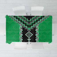 Green Niho Taniwha Mix Poutama Tablecloth Unique Taniko Aotearoa LT01 Green - Polynesian Pride