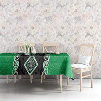 Green Niho Taniwha Mix Poutama Tablecloth Unique Taniko Aotearoa LT01 - Polynesian Pride