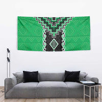 Green Niho Taniwha Mix Poutama Tapestry Unique Taniko Aotearoa