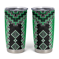 Green Niho Taniwha Mix Poutama Tumbler Cup Unique Taniko Aotearoa LT01 Green - Polynesian Pride