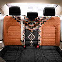 Orange Niho Taniwha Mix Poutama Back Car Seat Cover Unique Taniko Aotearoa