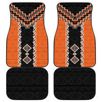 Orange Niho Taniwha Mix Poutama Car Mats Unique Taniko Aotearoa LT01 - Polynesian Pride