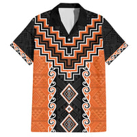 Orange Niho Taniwha Mix Poutama Hawaiian Shirt Unique Taniko Aotearoa LT01 Orange - Polynesian Pride