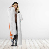 Orange Niho Taniwha Mix Poutama Hooded Blanket Unique Taniko Aotearoa