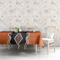 Orange Niho Taniwha Mix Poutama Tablecloth Unique Taniko Aotearoa LT01 - Polynesian Pride