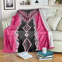 Pink Niho Taniwha Mix Poutama Blanket Unique Taniko Aotearoa LT01 Pink - Polynesian Pride
