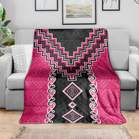 Pink Niho Taniwha Mix Poutama Blanket Unique Taniko Aotearoa LT01 - Polynesian Pride