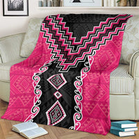 Pink Niho Taniwha Mix Poutama Blanket Unique Taniko Aotearoa LT01 - Polynesian Pride