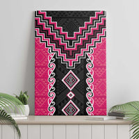 Pink Niho Taniwha Mix Poutama Canvas Wall Art Unique Taniko Aotearoa LT01 - Polynesian Pride