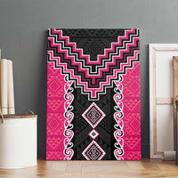 Pink Niho Taniwha Mix Poutama Canvas Wall Art Unique Taniko Aotearoa LT01 - Polynesian Pride