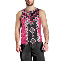 Pink Niho Taniwha Mix Poutama Men Tank Top Unique Taniko Aotearoa LT01 - Polynesian Pride