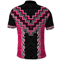 Pink Niho Taniwha Mix Poutama Polo Shirt Unique Taniko Aotearoa LT01 - Polynesian Pride