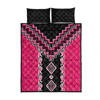 Pink Niho Taniwha Mix Poutama Quilt Bed Set Unique Taniko Aotearoa LT01 - Polynesian Pride