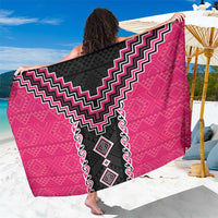 Pink Niho Taniwha Mix Poutama Sarong Unique Taniko Aotearoa