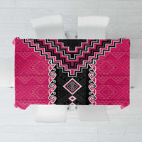 Pink Niho Taniwha Mix Poutama Tablecloth Unique Taniko Aotearoa LT01 Pink - Polynesian Pride