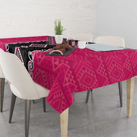 Pink Niho Taniwha Mix Poutama Tablecloth Unique Taniko Aotearoa LT01 - Polynesian Pride