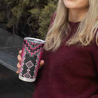 Pink Niho Taniwha Mix Poutama Tumbler Cup Unique Taniko Aotearoa LT01 - Polynesian Pride