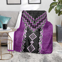 Purple Niho Taniwha Mix Poutama Blanket Unique Taniko Aotearoa LT01 - Polynesian Pride