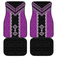 Purple Niho Taniwha Mix Poutama Car Mats Unique Taniko Aotearoa LT01 - Polynesian Pride
