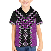 Purple Niho Taniwha Mix Poutama Hawaiian Shirt Unique Taniko Aotearoa LT01 - Polynesian Pride