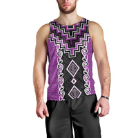 Purple Niho Taniwha Mix Poutama Men Tank Top Unique Taniko Aotearoa LT01 - Polynesian Pride