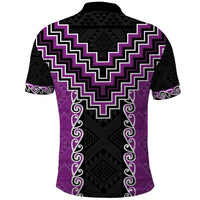 Purple Niho Taniwha Mix Poutama Polo Shirt Unique Taniko Aotearoa LT01 - Polynesian Pride