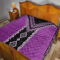 Purple Niho Taniwha Mix Poutama Quilt Unique Taniko Aotearoa