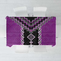 Purple Niho Taniwha Mix Poutama Tablecloth Unique Taniko Aotearoa LT01 Purple - Polynesian Pride