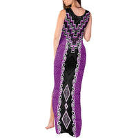 Purple Niho Taniwha Mix Poutama Tank Maxi Dress Unique Taniko Aotearoa LT01 - Polynesian Pride