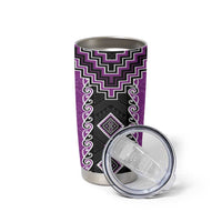 Purple Niho Taniwha Mix Poutama Tumbler Cup Unique Taniko Aotearoa LT01 - Polynesian Pride