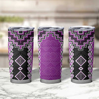 Purple Niho Taniwha Mix Poutama Tumbler Cup Unique Taniko Aotearoa LT01 - Polynesian Pride