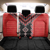 Red Niho Taniwha Mix Poutama Back Car Seat Cover Unique Taniko Aotearoa