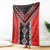 Red Niho Taniwha Mix Poutama Blanket Unique Taniko Aotearoa LT01 - Polynesian Pride