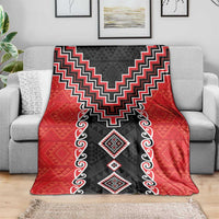 Red Niho Taniwha Mix Poutama Blanket Unique Taniko Aotearoa LT01 - Polynesian Pride