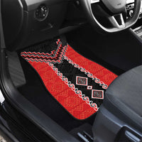 Red Niho Taniwha Mix Poutama Car Mats Unique Taniko Aotearoa LT01 - Polynesian Pride