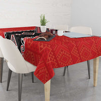 Red Niho Taniwha Mix Poutama Tablecloth Unique Taniko Aotearoa LT01 - Polynesian Pride