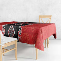 Red Niho Taniwha Mix Poutama Tablecloth Unique Taniko Aotearoa LT01 - Polynesian Pride