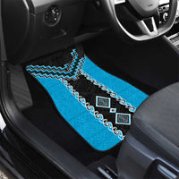 Sky Blue Niho Taniwha Mix Poutama Car Mats Unique Taniko Aotearoa LT01 - Polynesian Pride