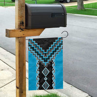 Sky Blue Niho Taniwha Mix Poutama Garden Flag Unique Taniko Aotearoa LT01 - Polynesian Pride
