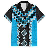 Sky Blue Niho Taniwha Mix Poutama Hawaiian Shirt Unique Taniko Aotearoa LT01 Sky Blue - Polynesian Pride