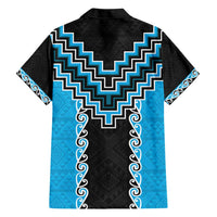 Sky Blue Niho Taniwha Mix Poutama Hawaiian Shirt Unique Taniko Aotearoa LT01 - Polynesian Pride