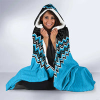 Sky Blue Niho Taniwha Mix Poutama Hooded Blanket Unique Taniko Aotearoa LT01 - Polynesian Pride