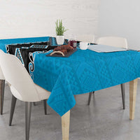 Sky Blue Niho Taniwha Mix Poutama Tablecloth Unique Taniko Aotearoa LT01 - Polynesian Pride