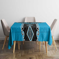 Sky Blue Niho Taniwha Mix Poutama Tablecloth Unique Taniko Aotearoa LT01 - Polynesian Pride