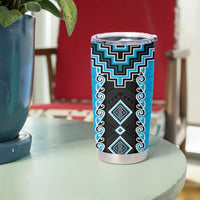Sky Blue Niho Taniwha Mix Poutama Tumbler Cup Unique Taniko Aotearoa LT01 - Polynesian Pride