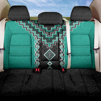 Teal Niho Taniwha Mix Poutama Back Car Seat Cover Unique Taniko Aotearoa