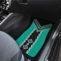 Teal Niho Taniwha Mix Poutama Car Mats Unique Taniko Aotearoa LT01 - Polynesian Pride