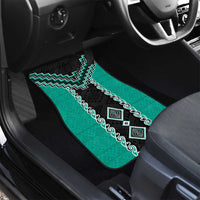 Teal Niho Taniwha Mix Poutama Car Mats Unique Taniko Aotearoa LT01 - Polynesian Pride
