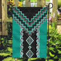 Teal Niho Taniwha Mix Poutama Garden Flag Unique Taniko Aotearoa LT01 Garden Flag Teal - Polynesian Pride